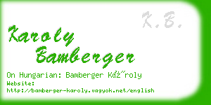 karoly bamberger business card